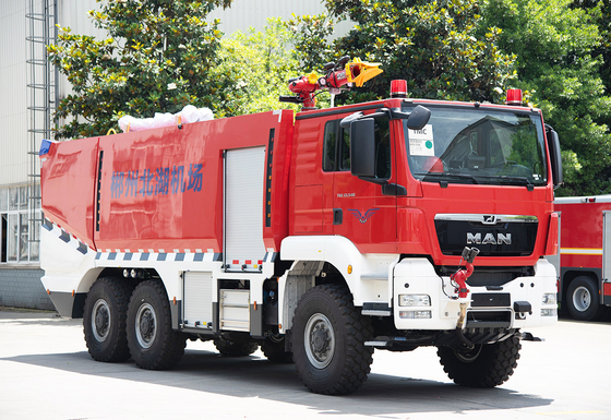 6x6 MAN Aeropuerto de rescate de bomberos Camión de 11 toneladas con tanque de agua 10000L Precio de vehículo especializado China fábrica