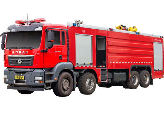 Coche de bomberos del tanque de agua resistente de la cabina del doble de 39200Kgs 18000L