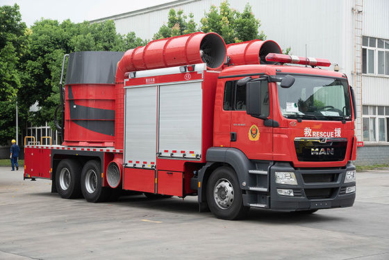 Camión especial de la lucha contra el fuego del extractor del humo del HOMBRE de Alemania con el tanque de agua